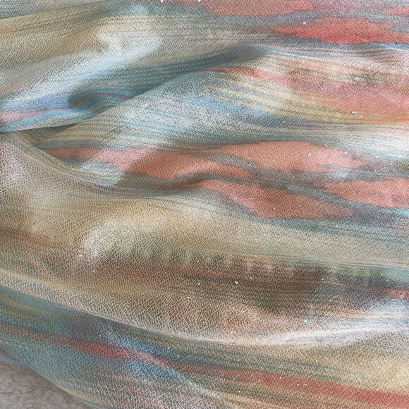 Rainbow Fabric Fashion Belt Bead Chain Sparkle Striped Pastel Whimsical 70s Glam - Picture 4 of 7